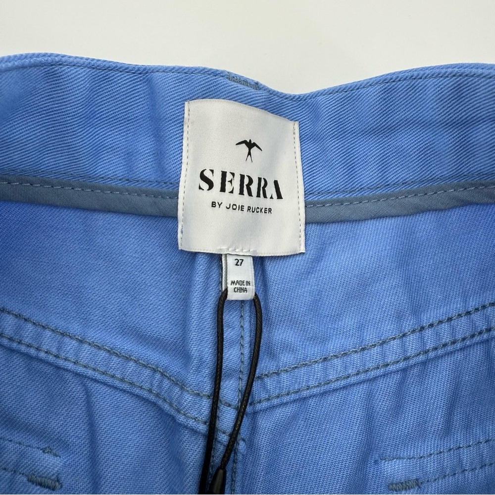 Serra Blue Jean Shorts with Frayed Edges - Picture 6 of 11